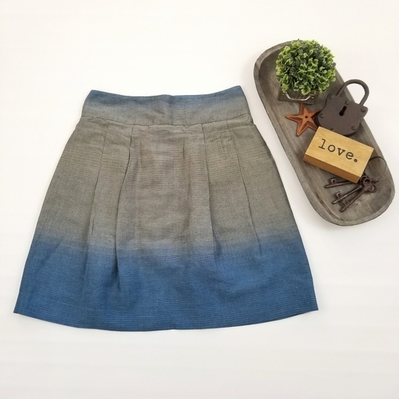 Vince gray blue ombre striped above the knee knee length A style skirt size 6 - Picture 2 of 9